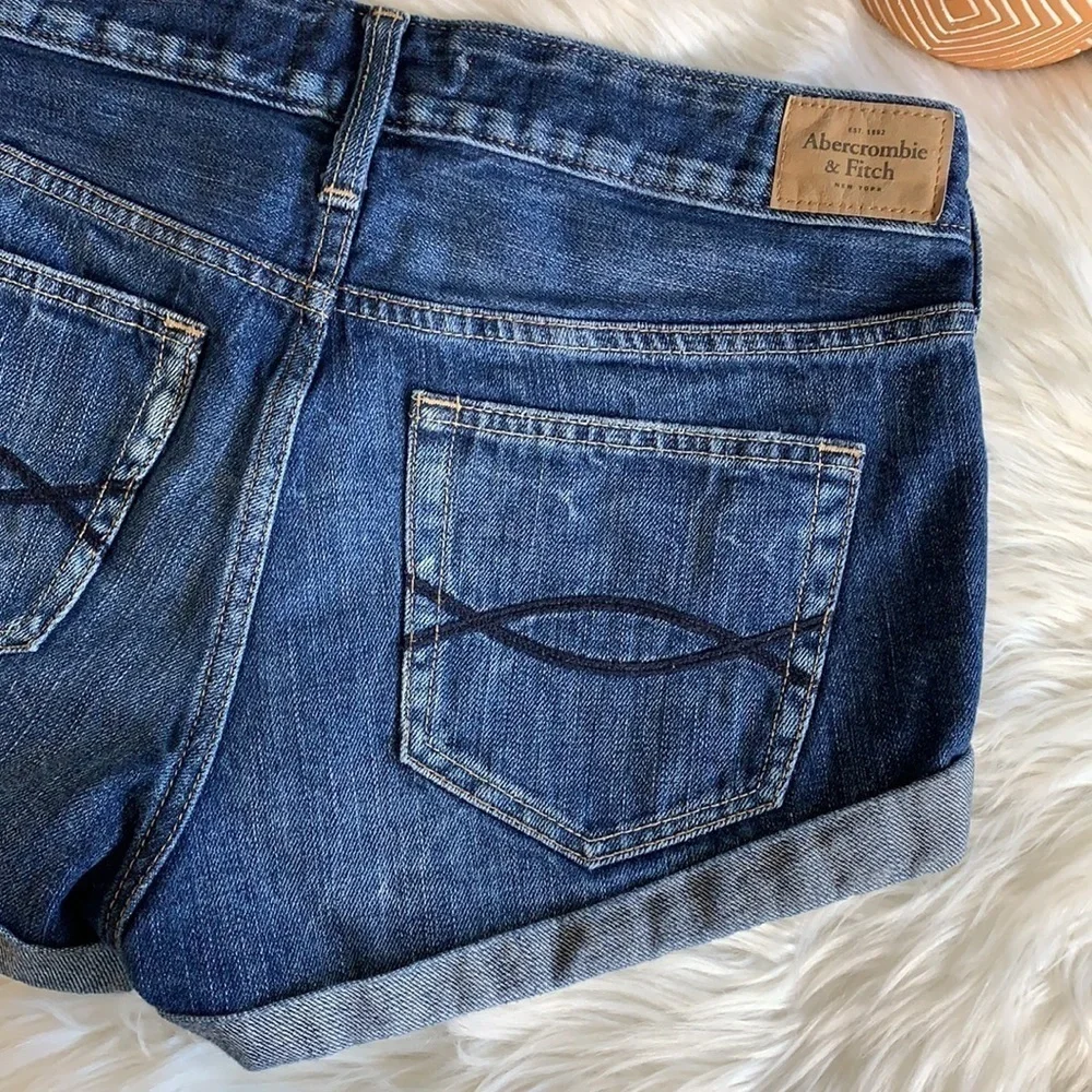abercrombie & fitch • cuffed cutoff denim shorts - Picture 1 of 11